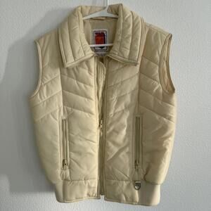 Vintage 80’s Retro Skyr Puffer Ski Vest Cream Butter Size M Apres-Ski Skiwear